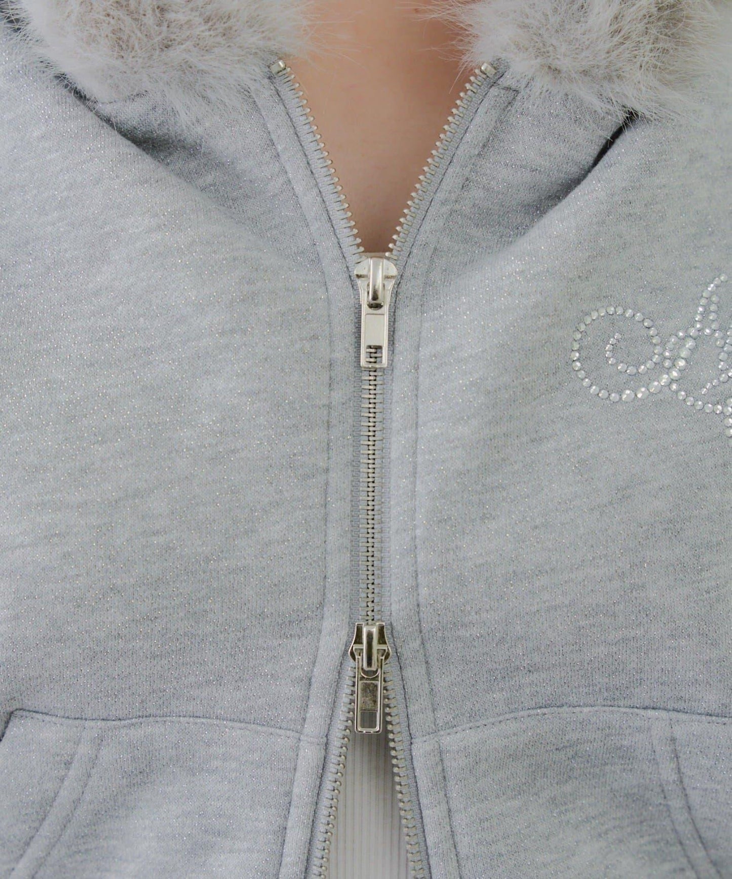 【SETUP對應單品】亮片Logo加絨毛絨連帽衛衣