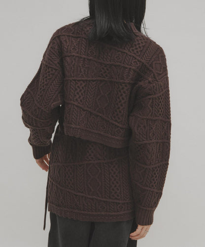 MIX拼色短款針織衫