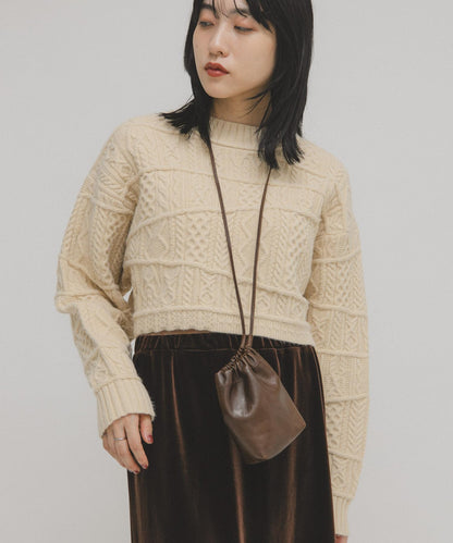 MIX拼色短款針織衫