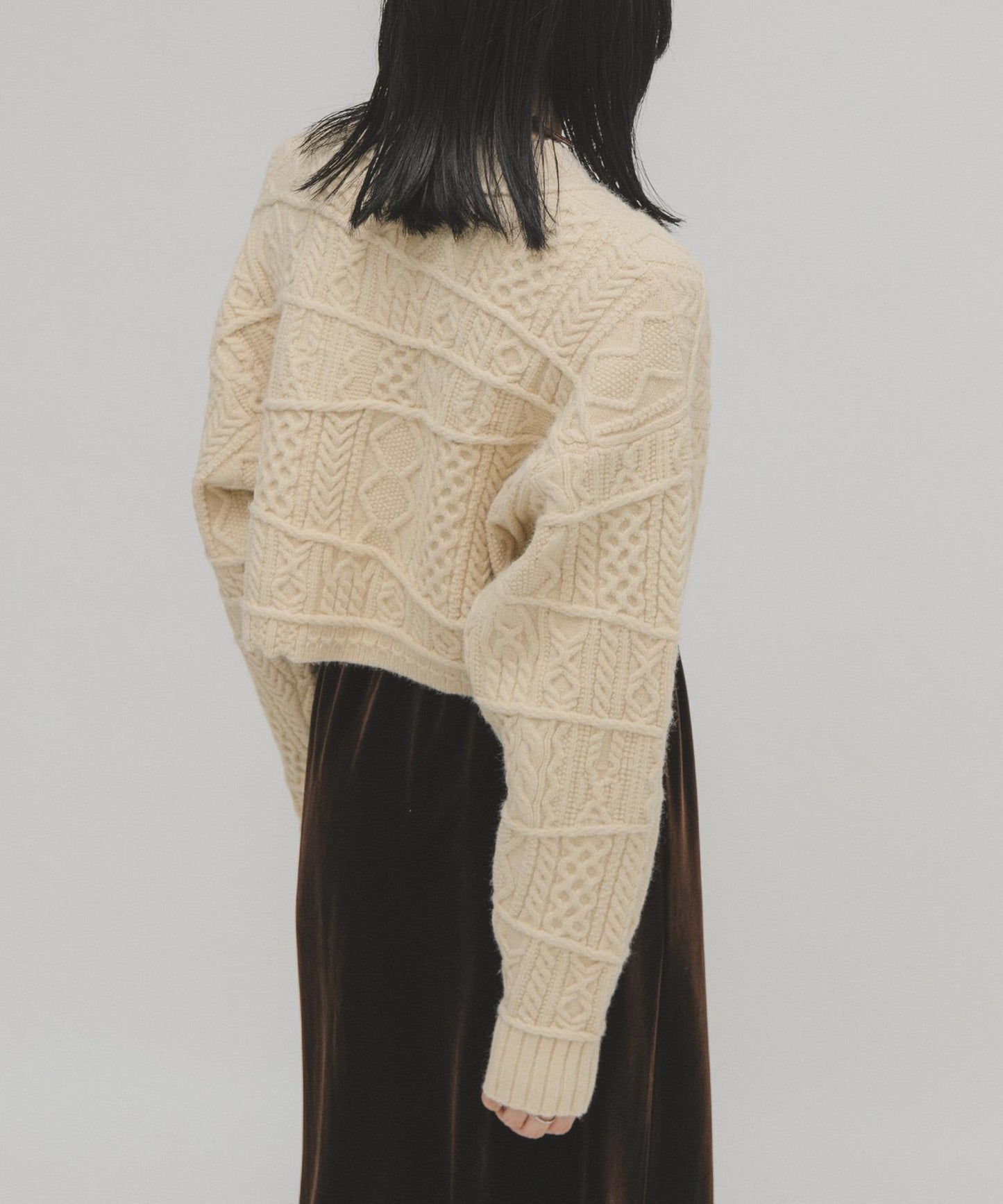 MIX拼色短款針織衫