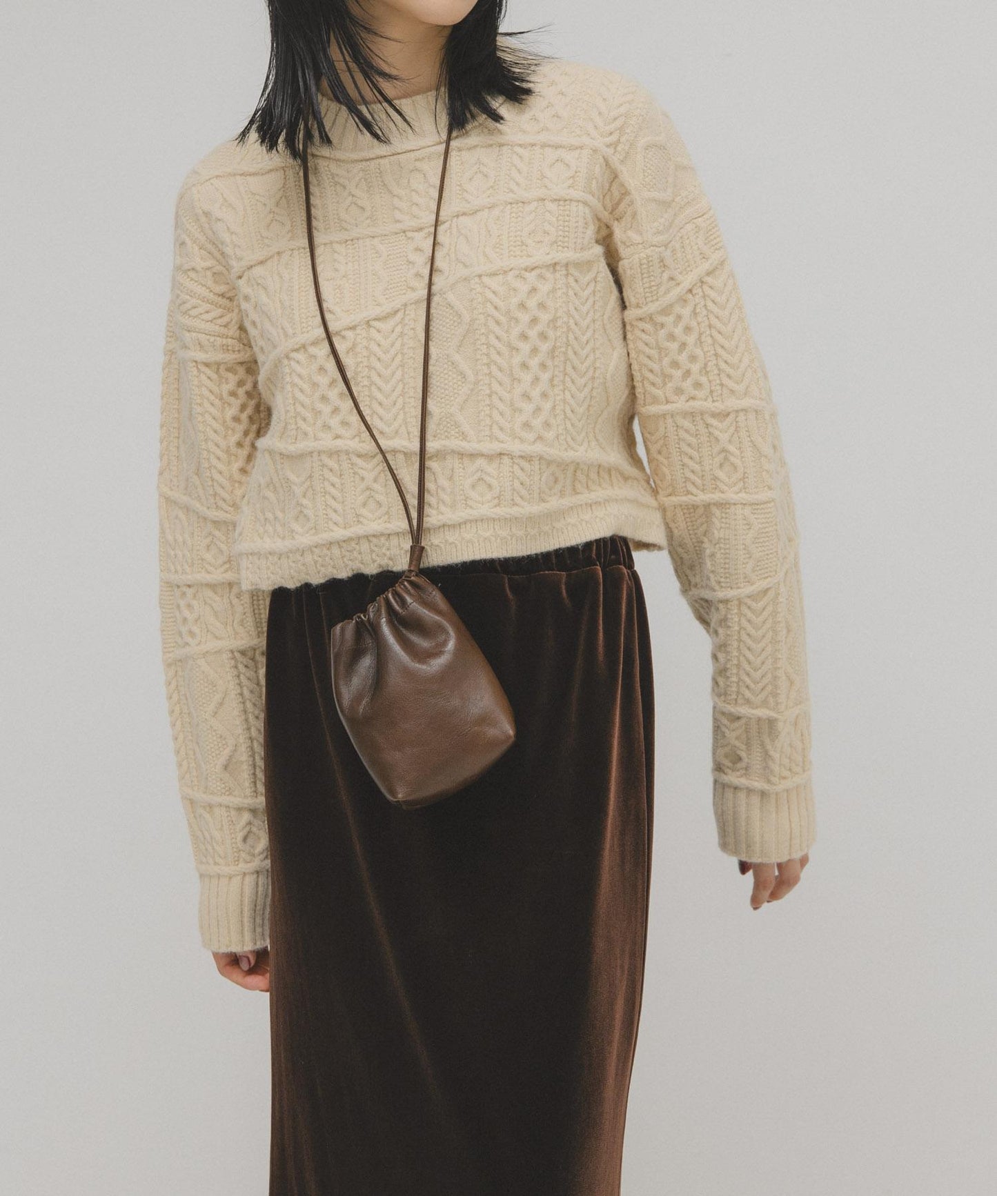 MIX拼色短款針織衫