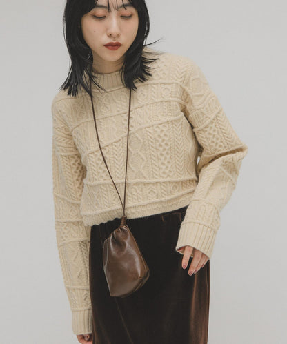 MIX拼色短款針織衫