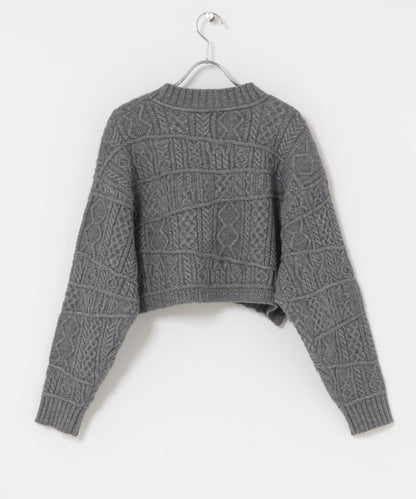 MIX拼色短款針織衫