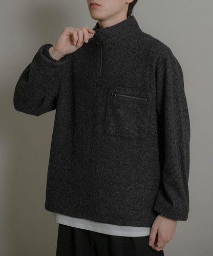 羊毛針織半拉鍊上衣