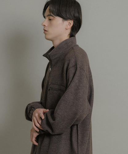 羊毛針織半拉鍊上衣