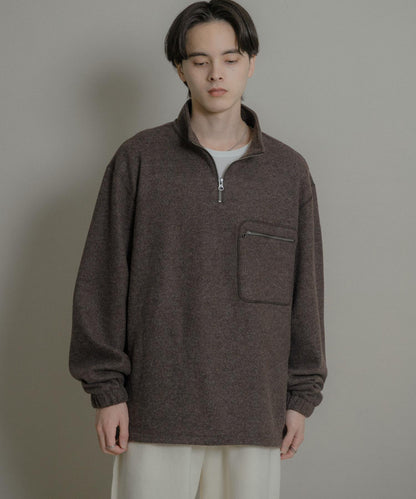 羊毛針織半拉鍊上衣