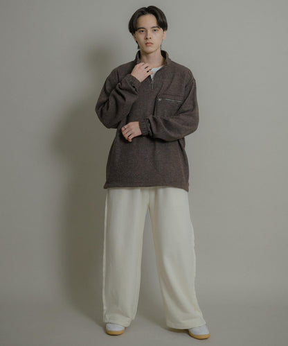 羊毛針織半拉鍊上衣