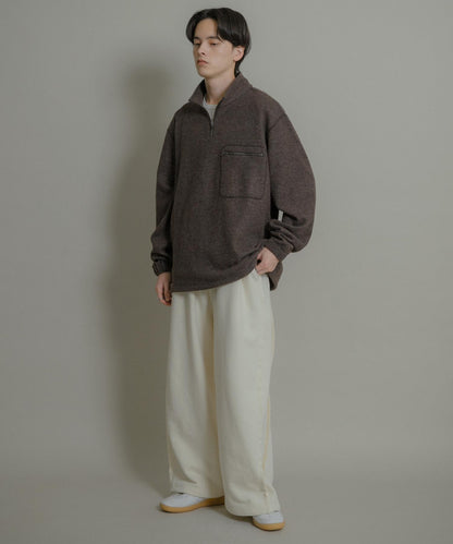 羊毛針織半拉鍊上衣