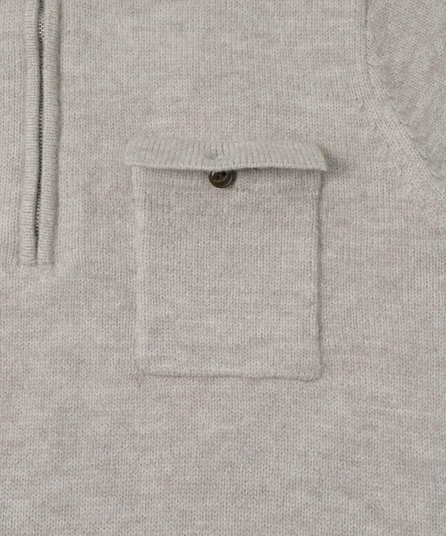 可水洗雙口袋半拉鍊針織衫