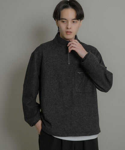 羊毛針織半拉鍊上衣
