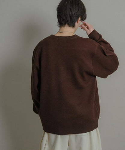 標誌圖案圓領針織衫