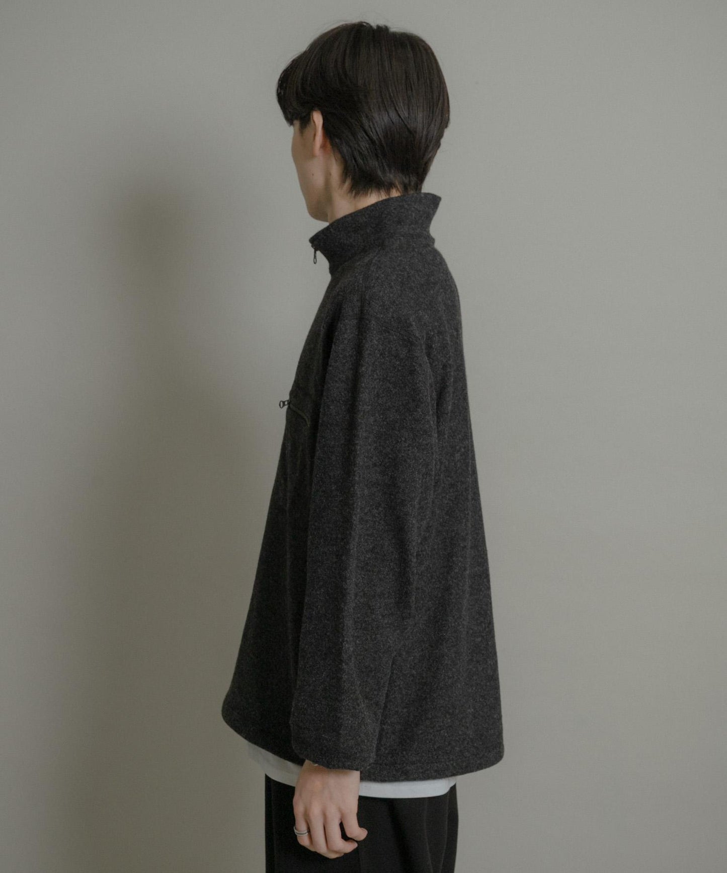 羊毛針織半拉鍊上衣