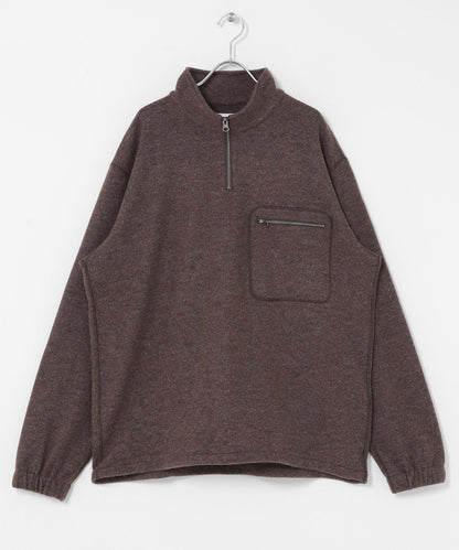 羊毛針織半拉鍊上衣