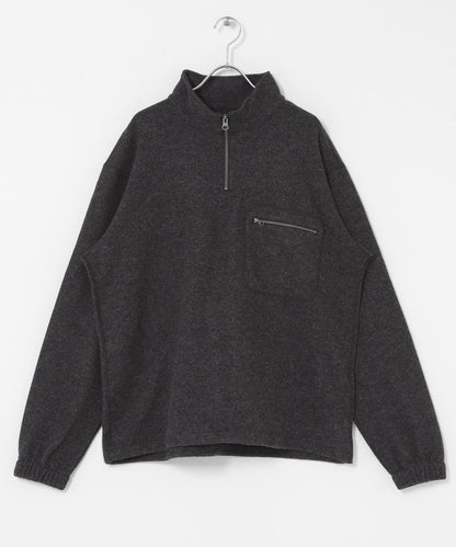 羊毛針織半拉鍊上衣