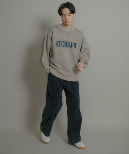 標誌圖案圓領針織衫