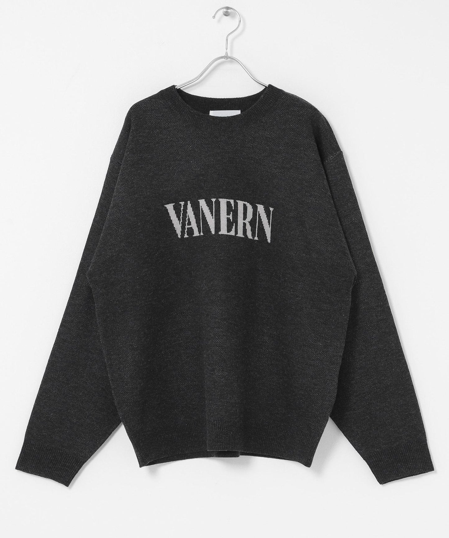 標誌圖案圓領針織衫