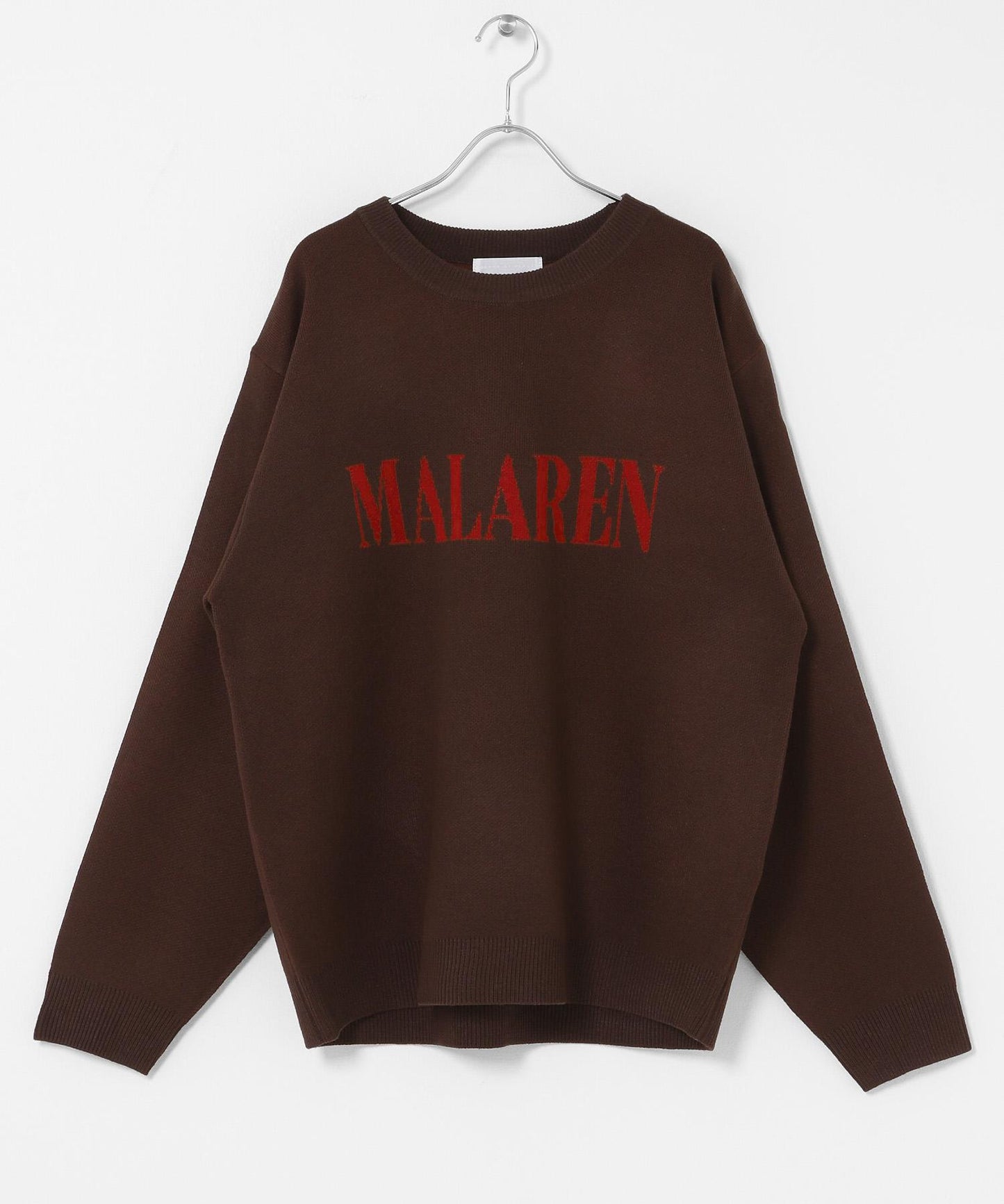 標誌圖案圓領針織衫