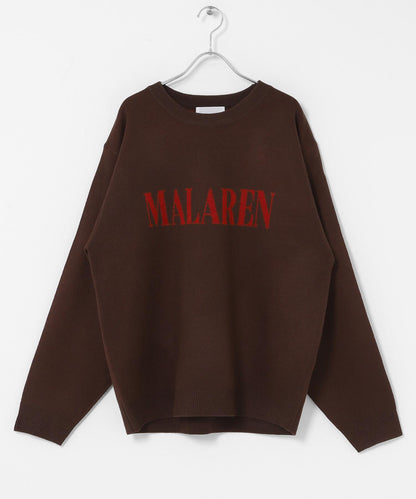 標誌圖案圓領針織衫