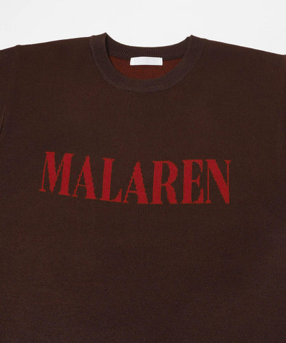 標誌圖案圓領針織衫