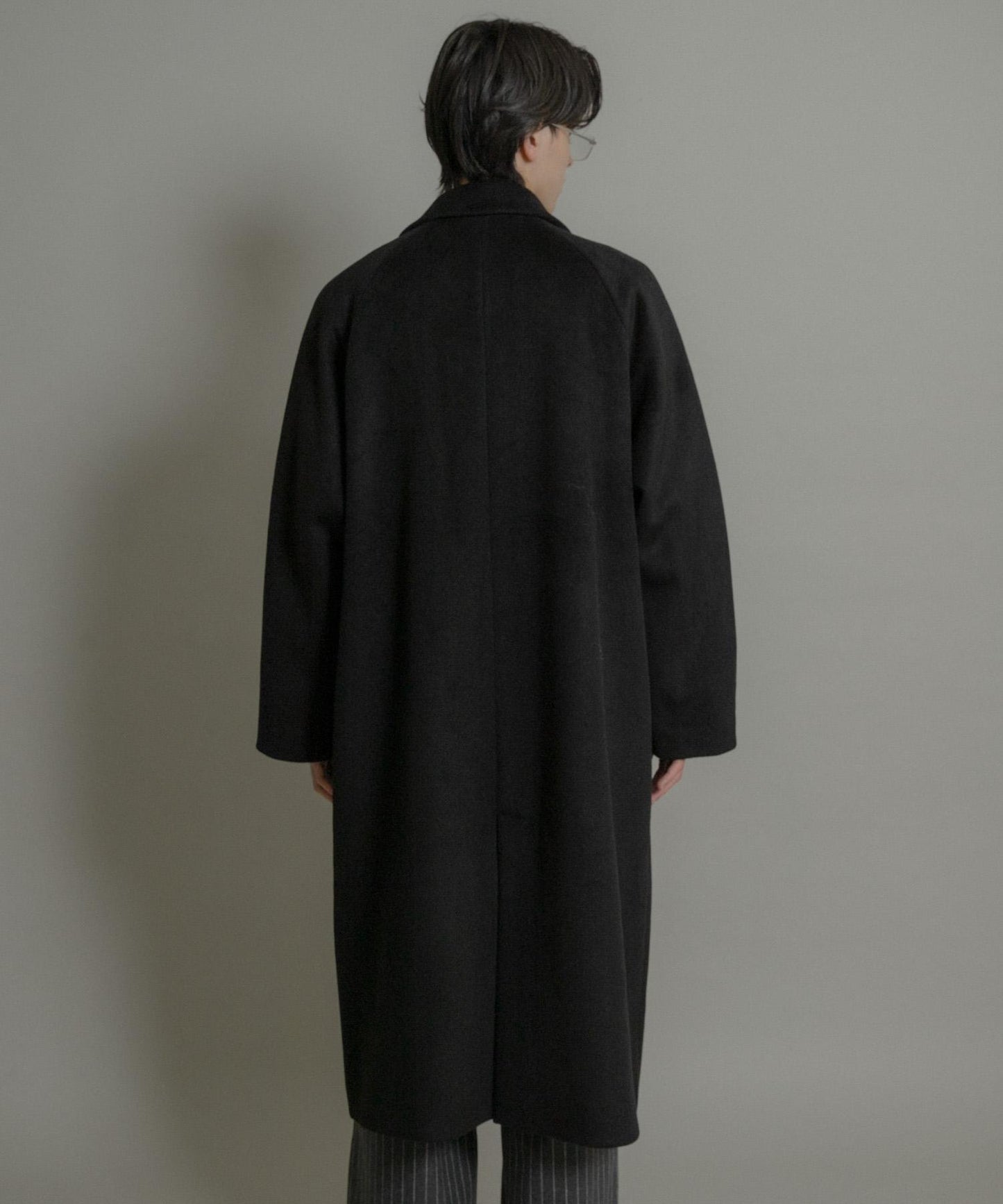 羊毛混紡雙排扣長款大衣