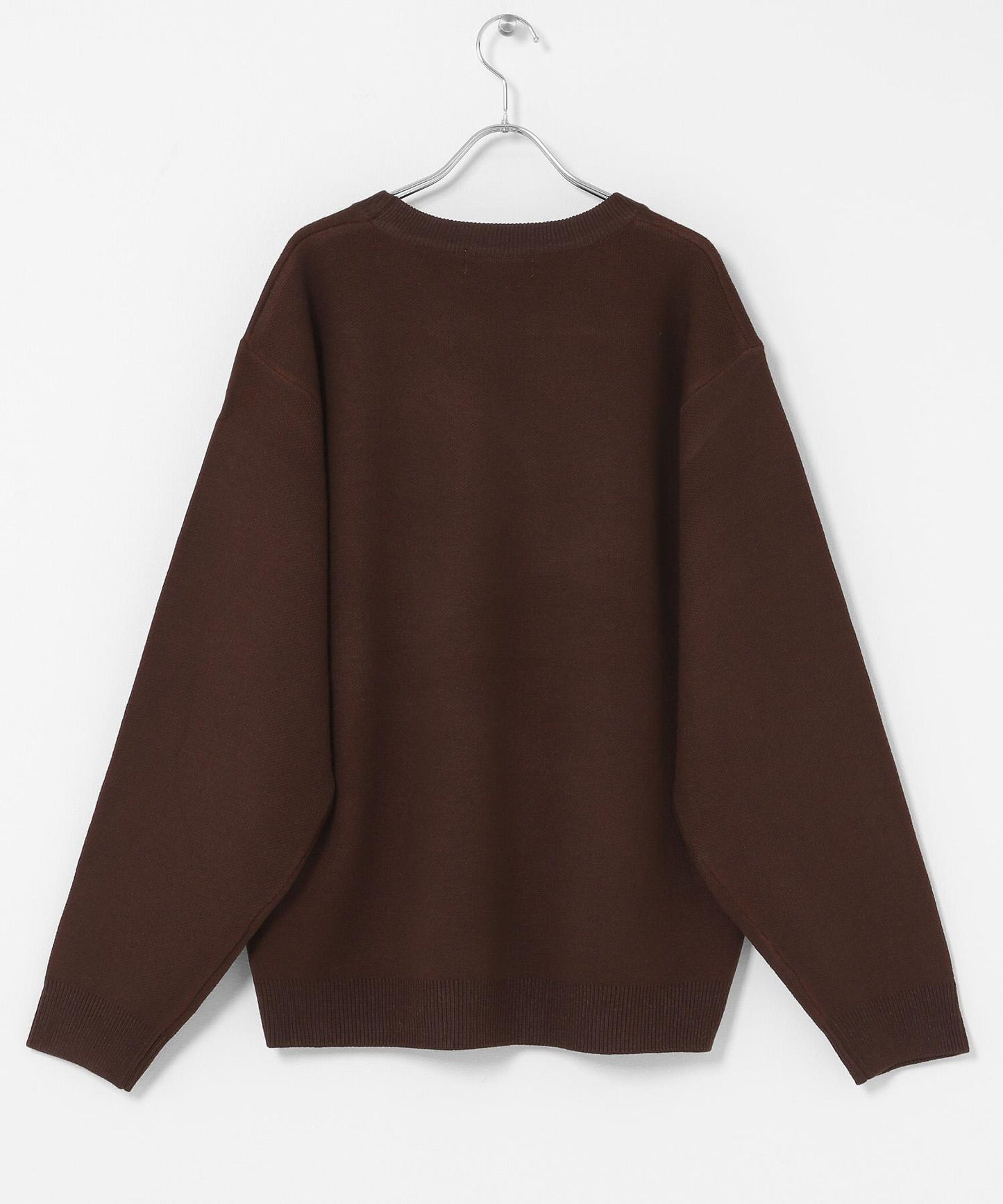 標誌圖案圓領針織衫