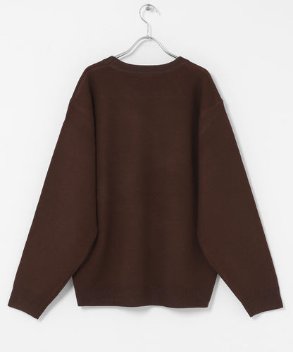 標誌圖案圓領針織衫