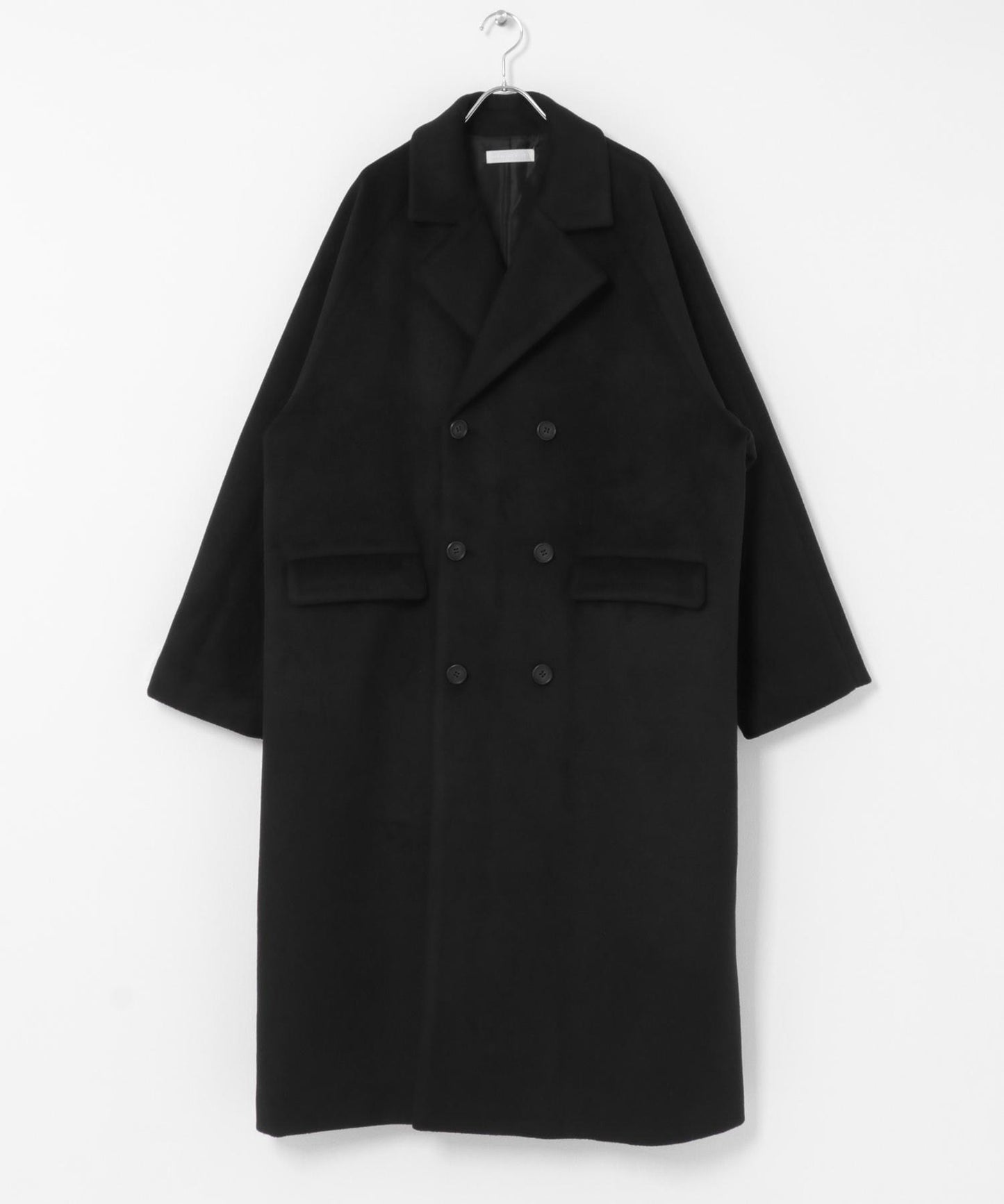 羊毛混紡雙排扣長款大衣