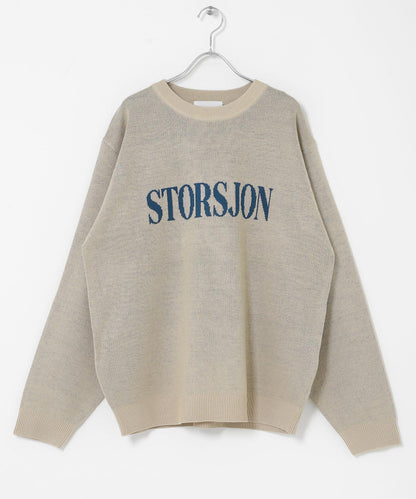 標誌圖案圓領針織衫