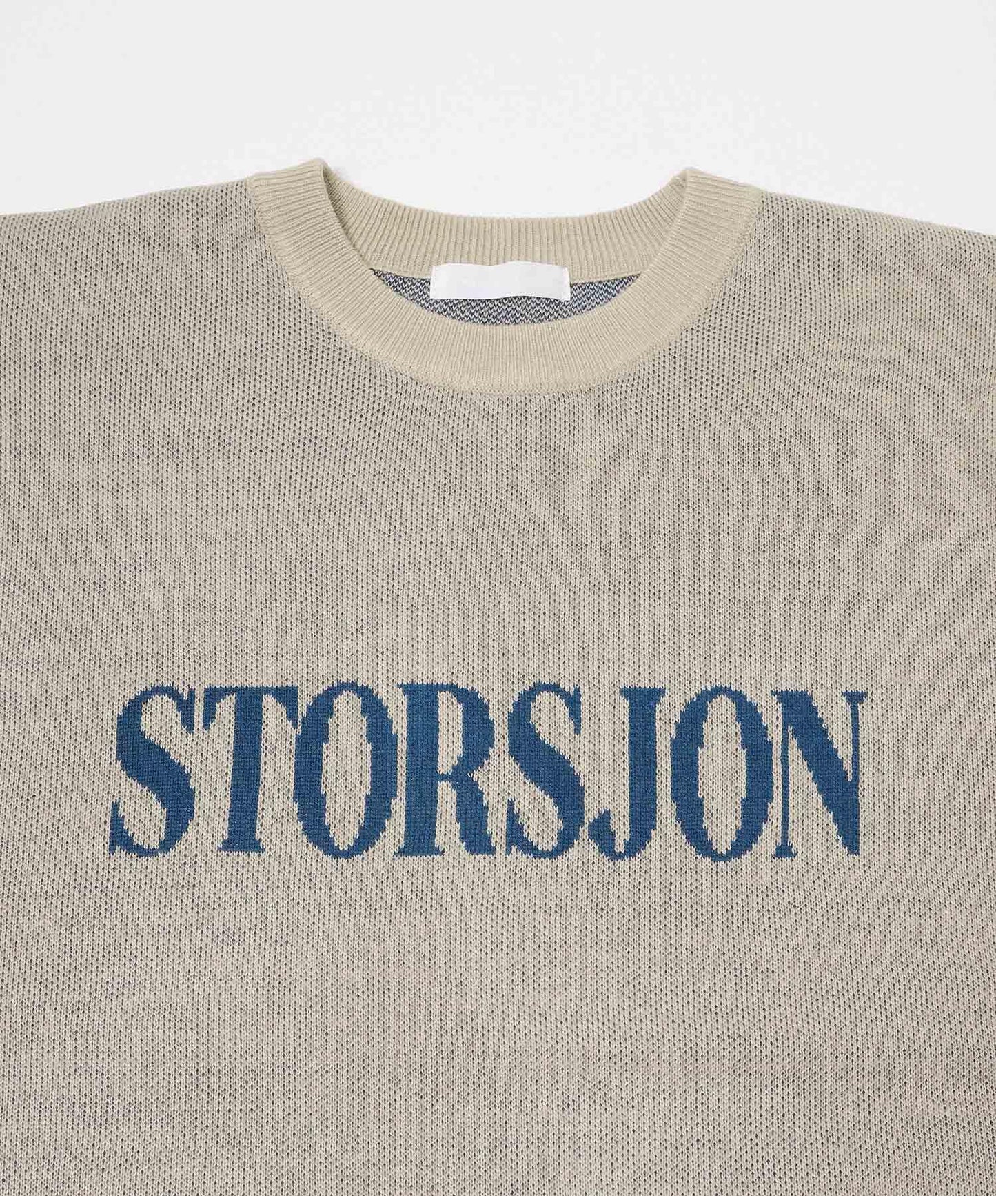 標誌圖案圓領針織衫