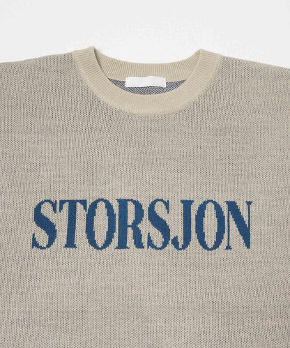 標誌圖案圓領針織衫