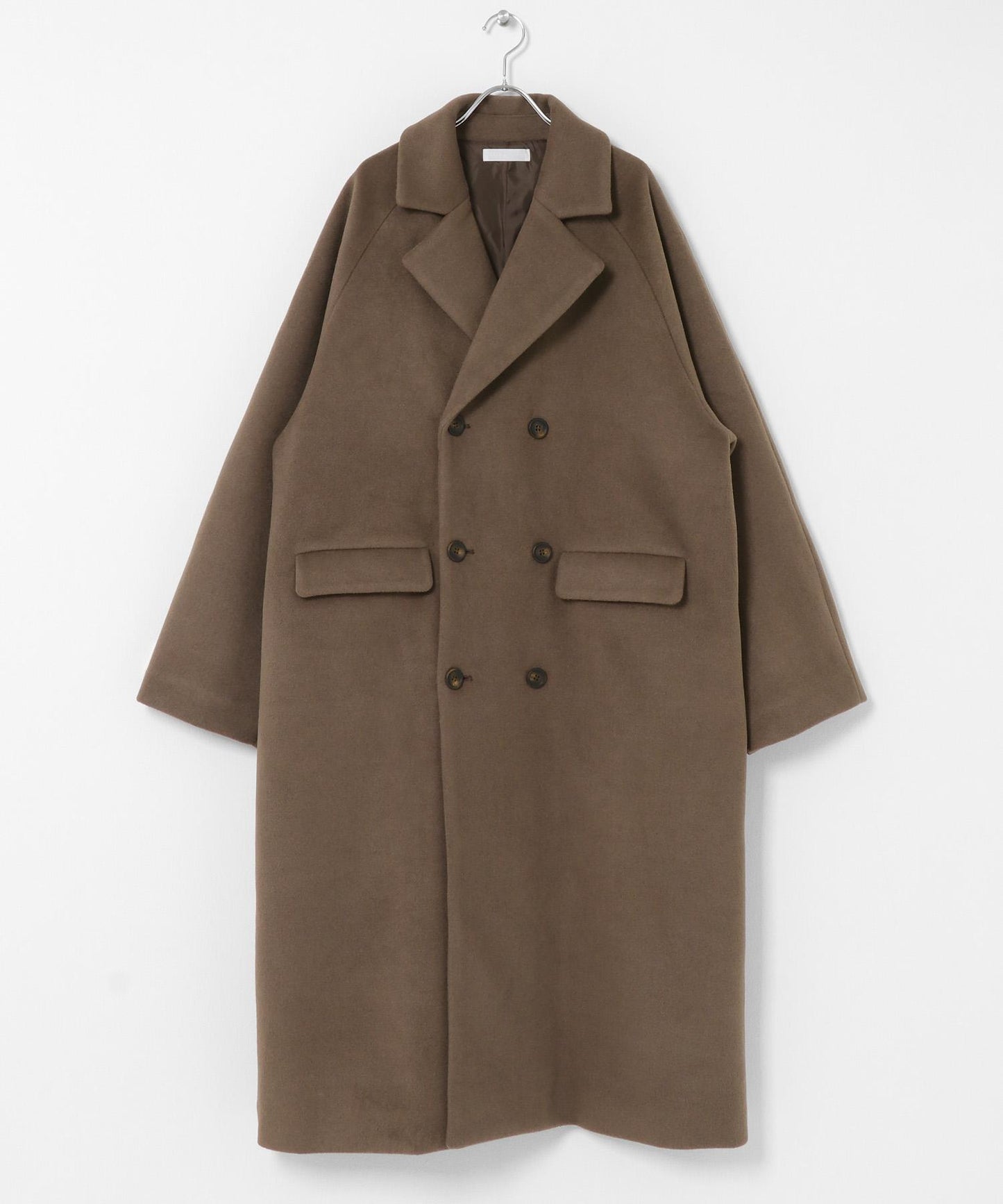 羊毛混紡雙排扣長款大衣