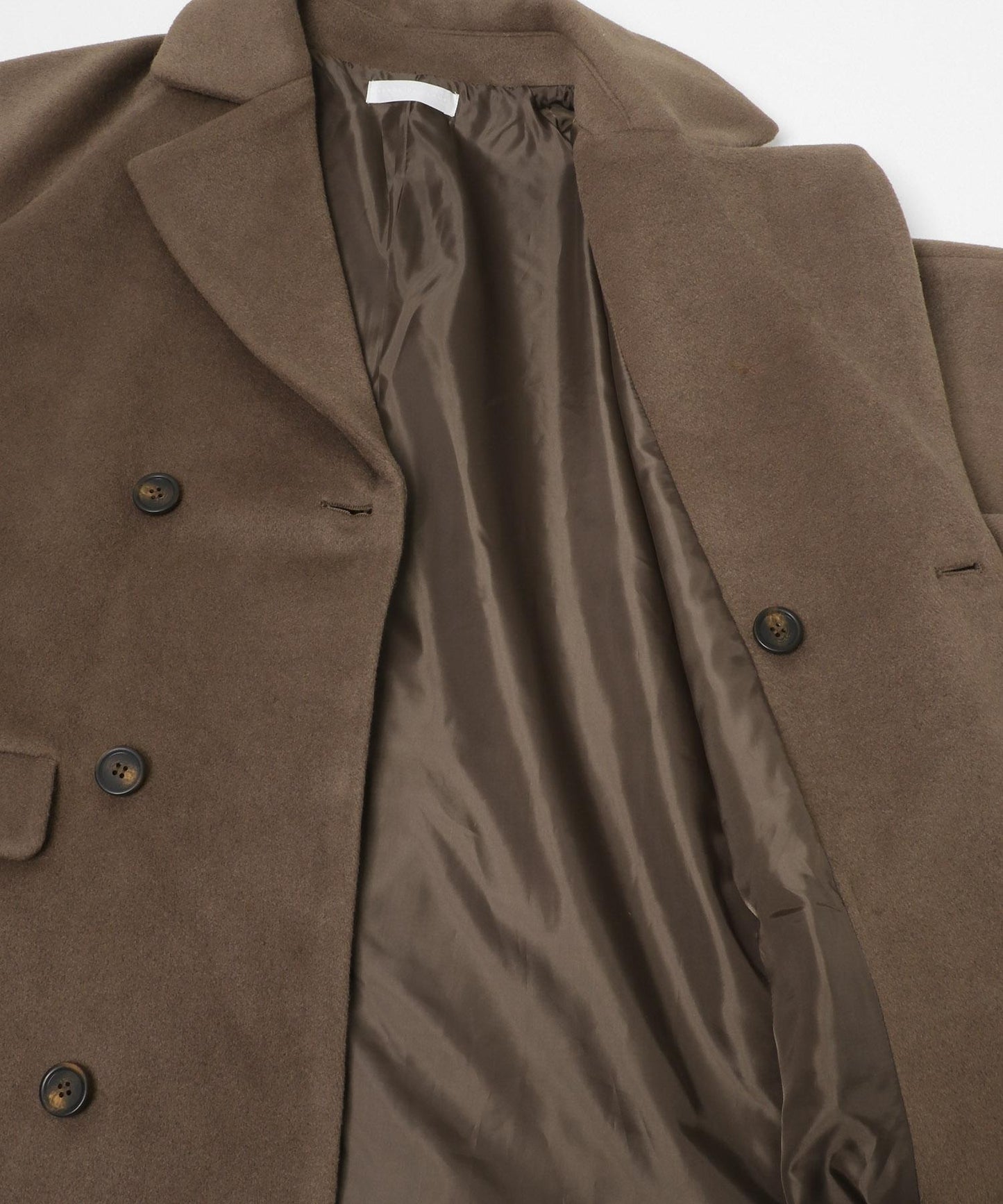 羊毛混紡雙排扣長款大衣