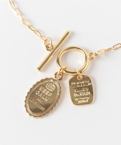 硬幣吊墜T形扣手鍊