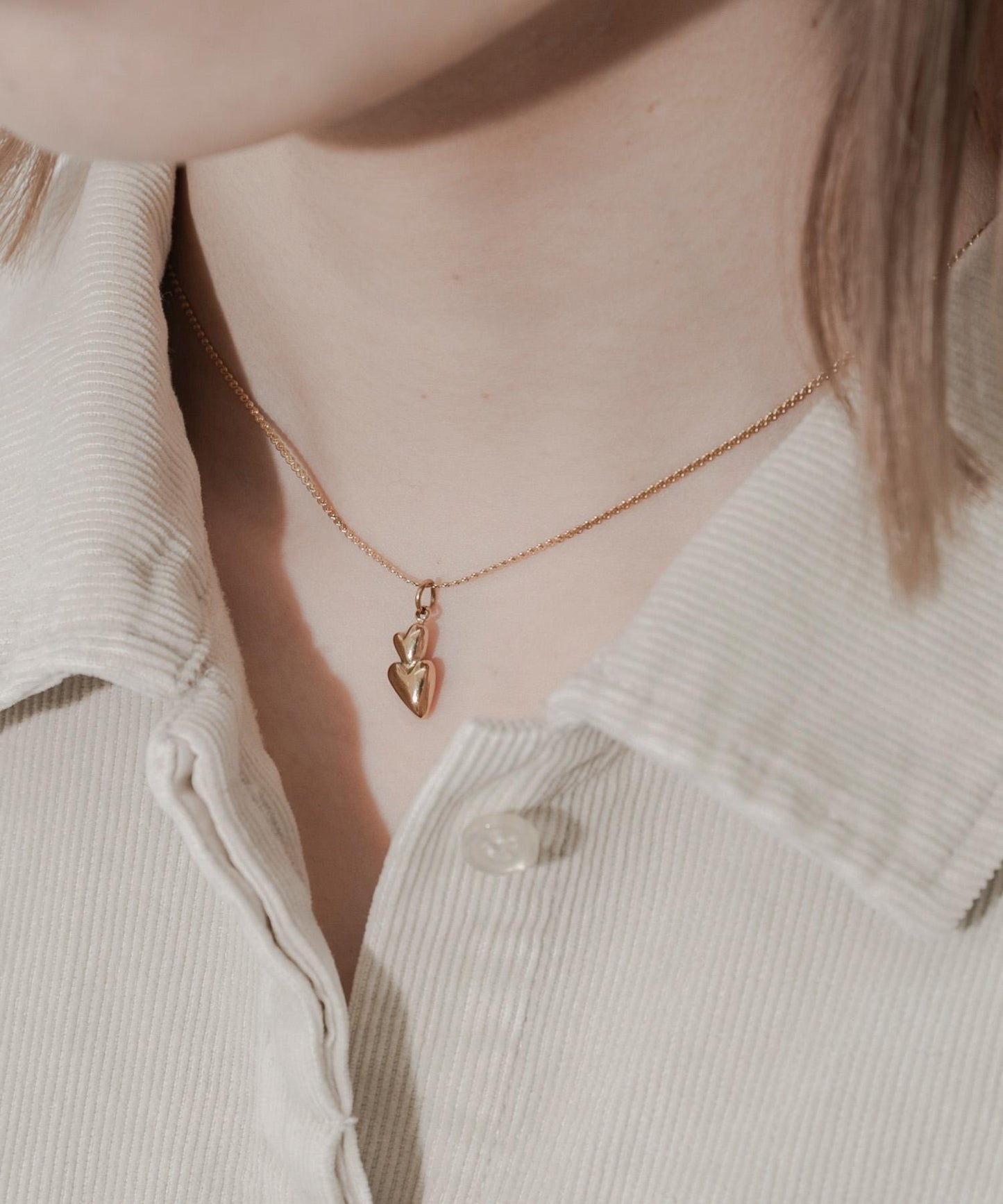 不鏽鋼雙心項鍊