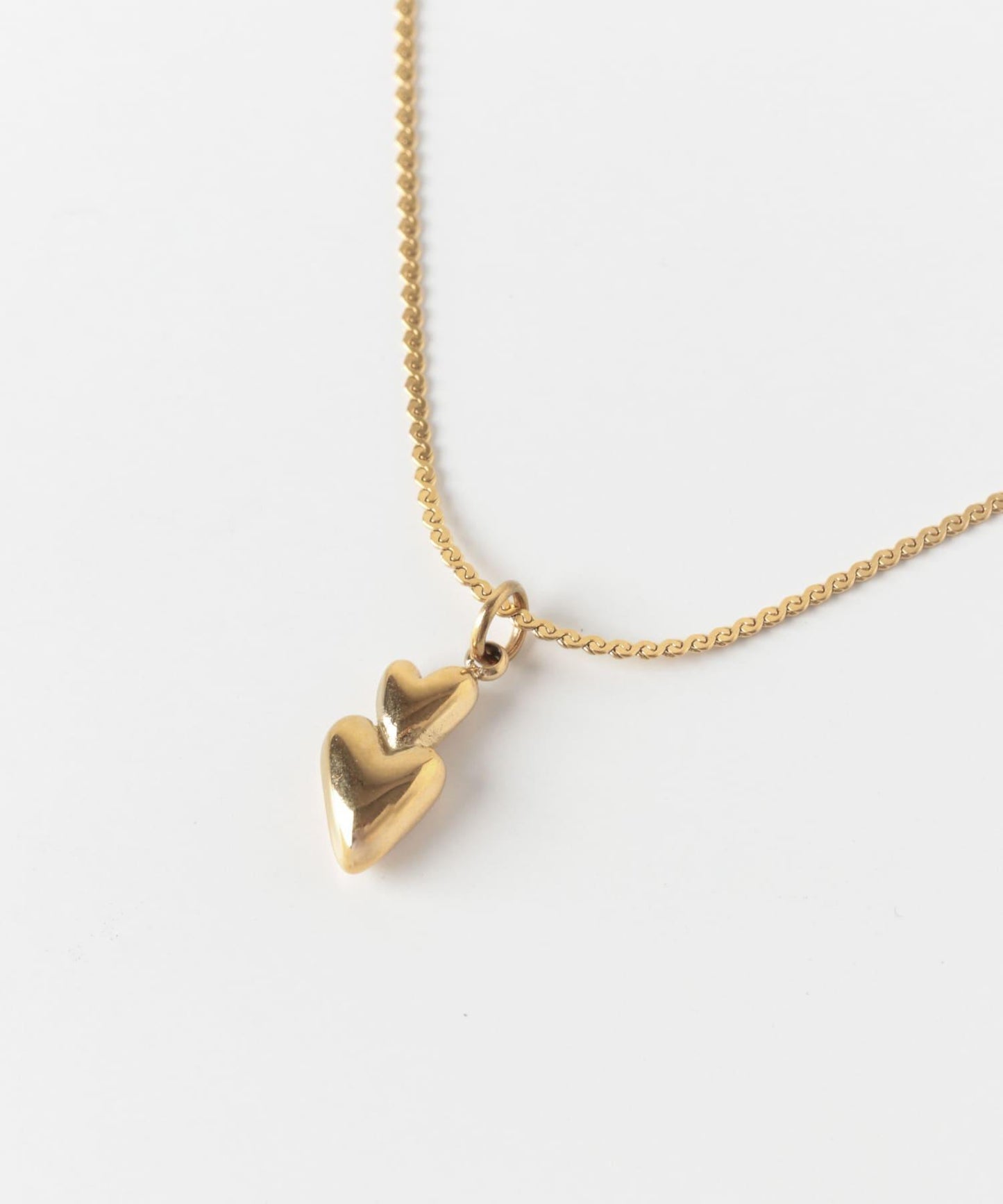 不鏽鋼雙心項鍊