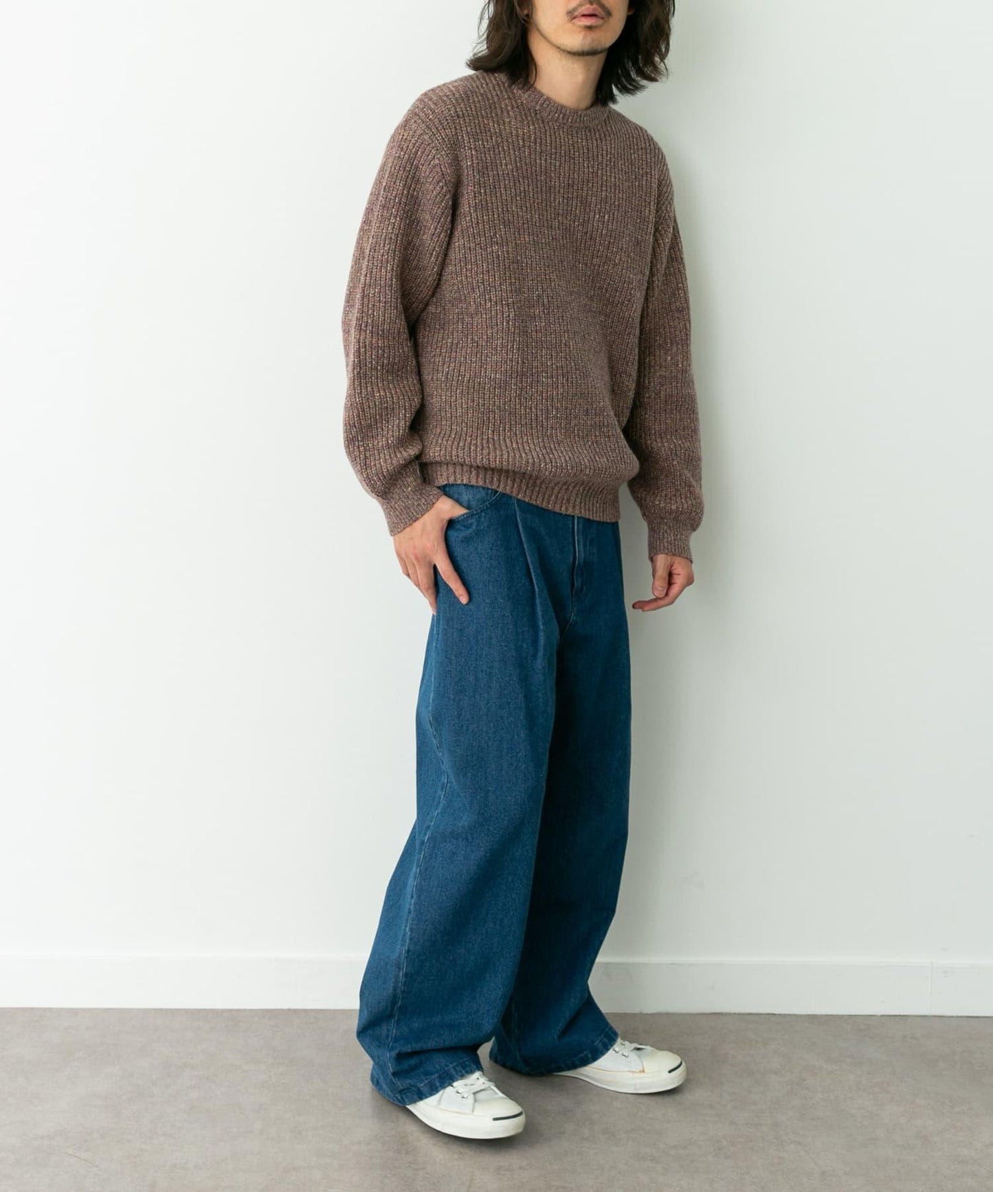 拼色針織套頭衫