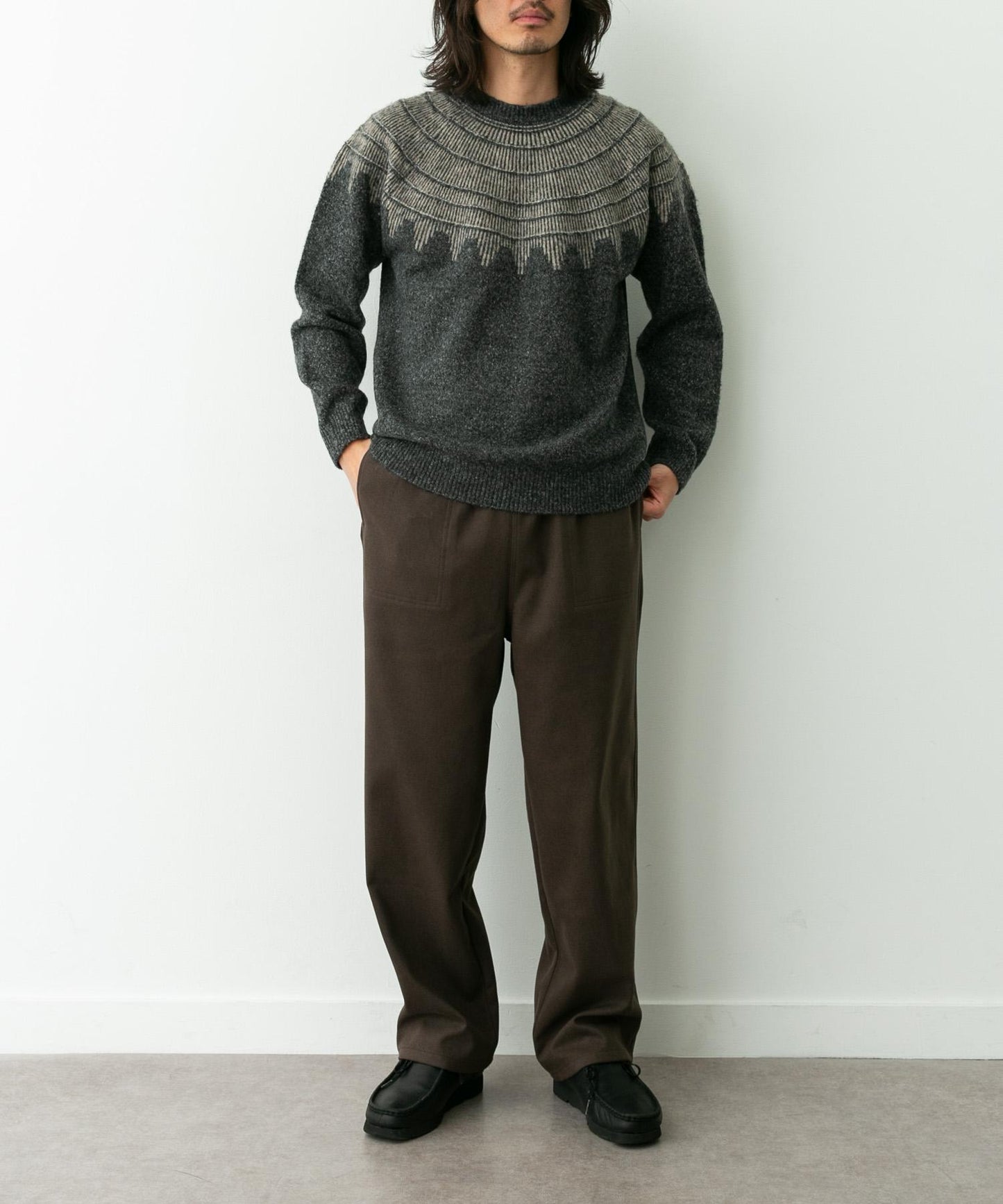 費爾島花紋針織套頭衫