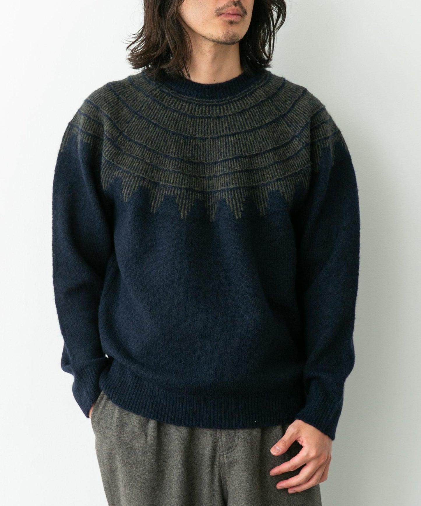 費爾島花紋針織套頭衫