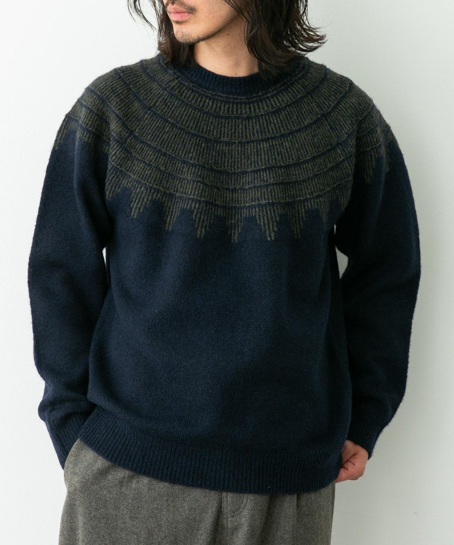 費爾島花紋針織套頭衫