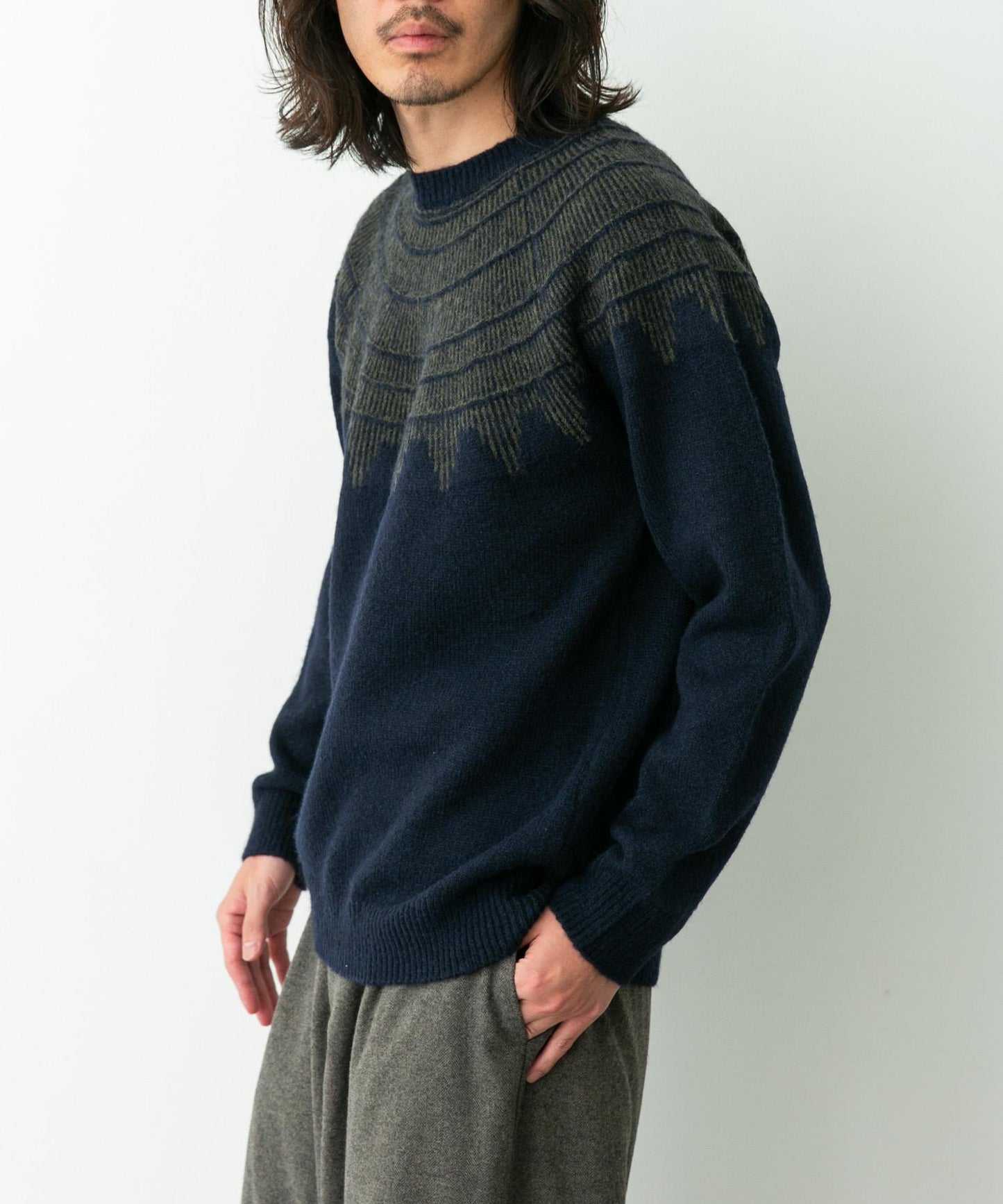 費爾島花紋針織套頭衫