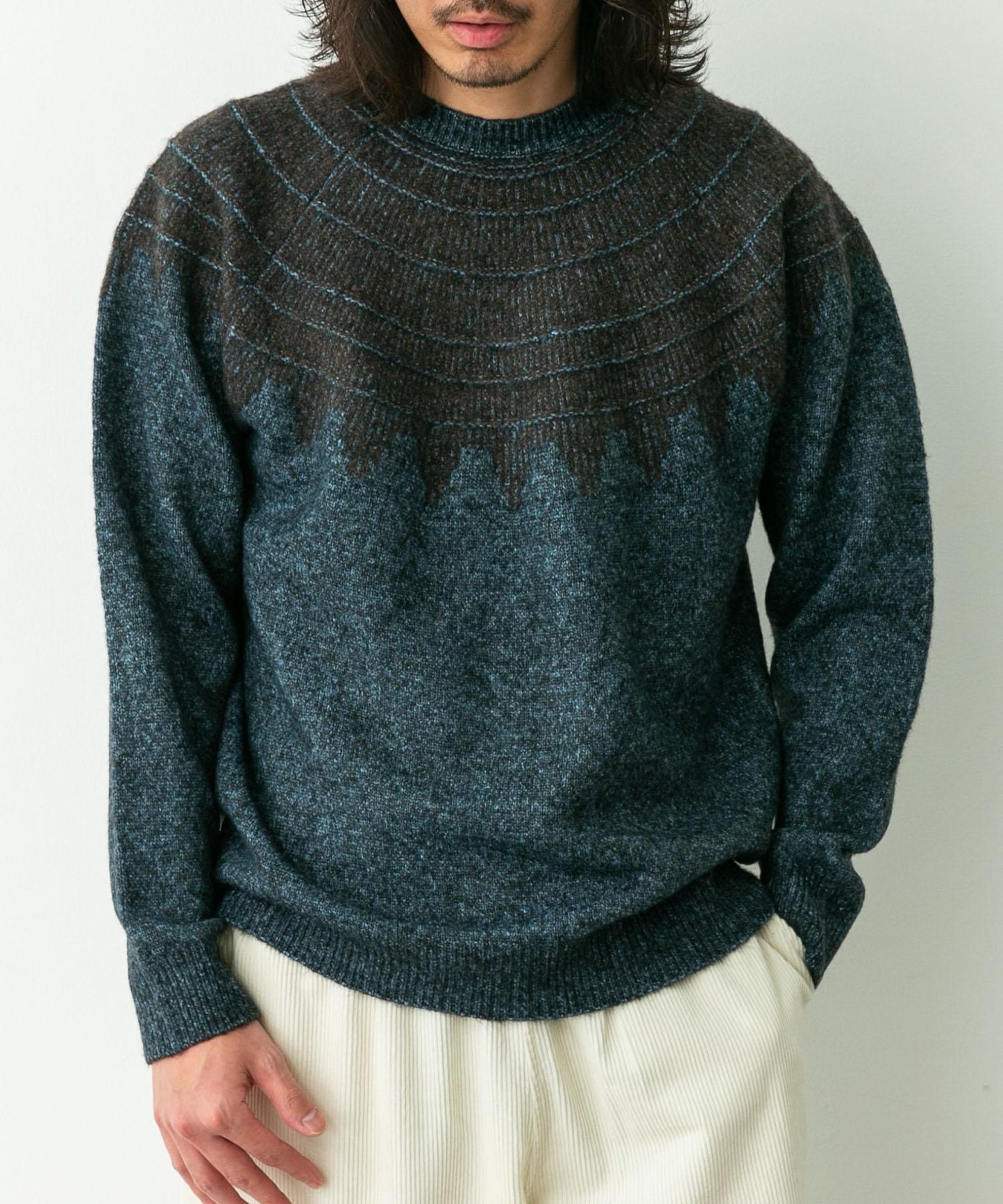 費爾島花紋針織套頭衫