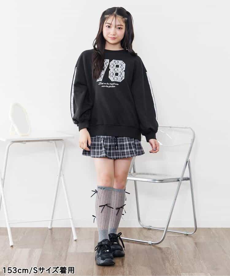 蕾絲編號裝飾寬鬆衛衣