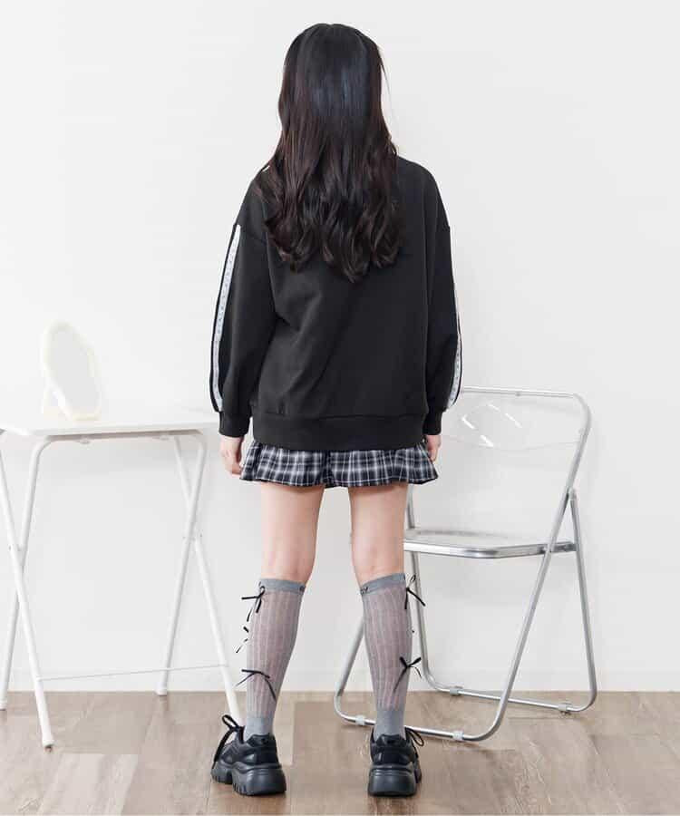 蕾絲編號裝飾寬鬆衛衣