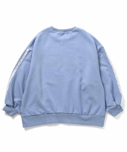 蕾絲編號裝飾寬鬆衛衣