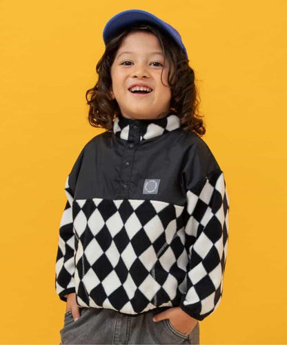 滿版印花抓絨按扣套頭衫（可成套搭配）