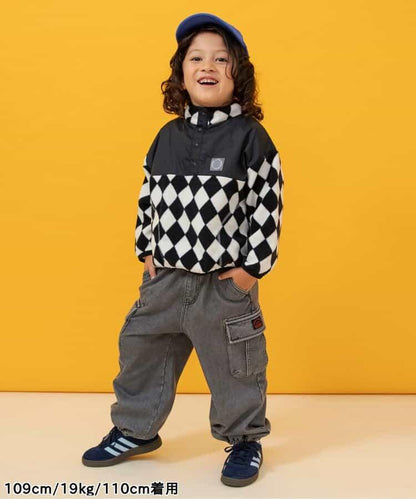 滿版印花抓絨按扣套頭衫（可成套搭配）