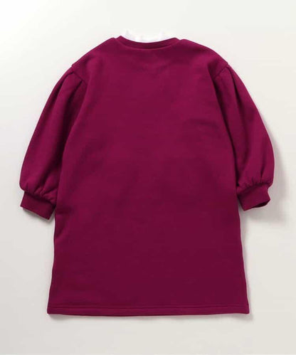 內加絨心形口袋連衣裙