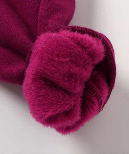 內加絨心形口袋連衣裙