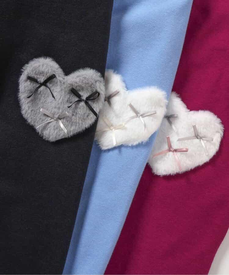 內加絨心形口袋連衣裙