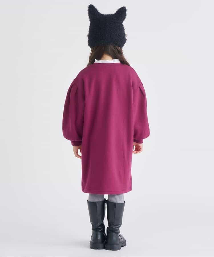 內加絨心形口袋連衣裙